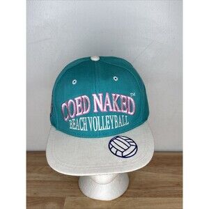 Vintage Coed Naked Beach Volleyball Snapback Cap Hat In The Sand It’s Twice As